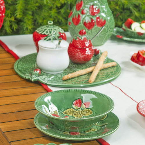 【Bordallo Pinheiro】 ポルトガル ボルダロピニェイロ ストロベリー ボウル