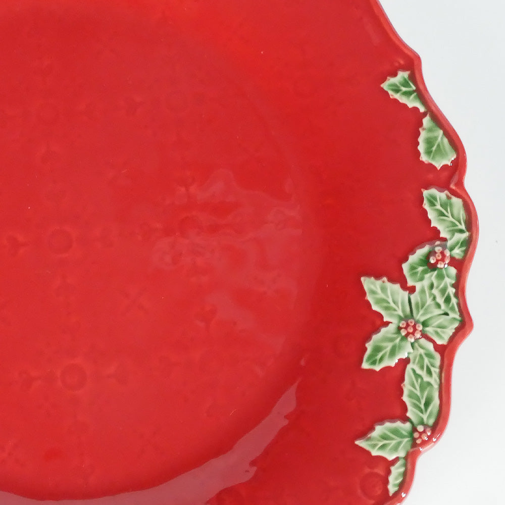 【Bordallo Pinheiro】 ポルトガル ボルダロピニェイロ クリスマスガーランド チャージャープレート