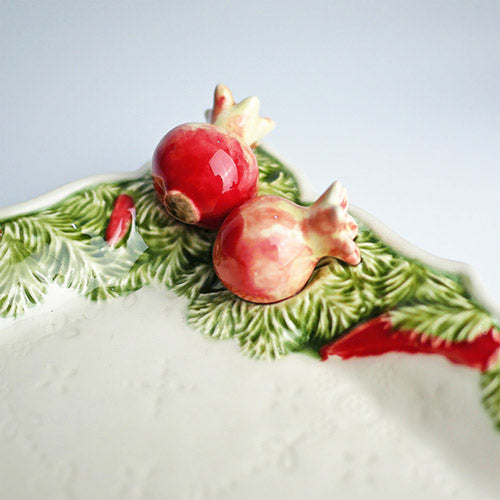 【Bordallo Pinheiro】 ポルトガル ボルダロピニェイロ クリスマスガーランド トルテトレー