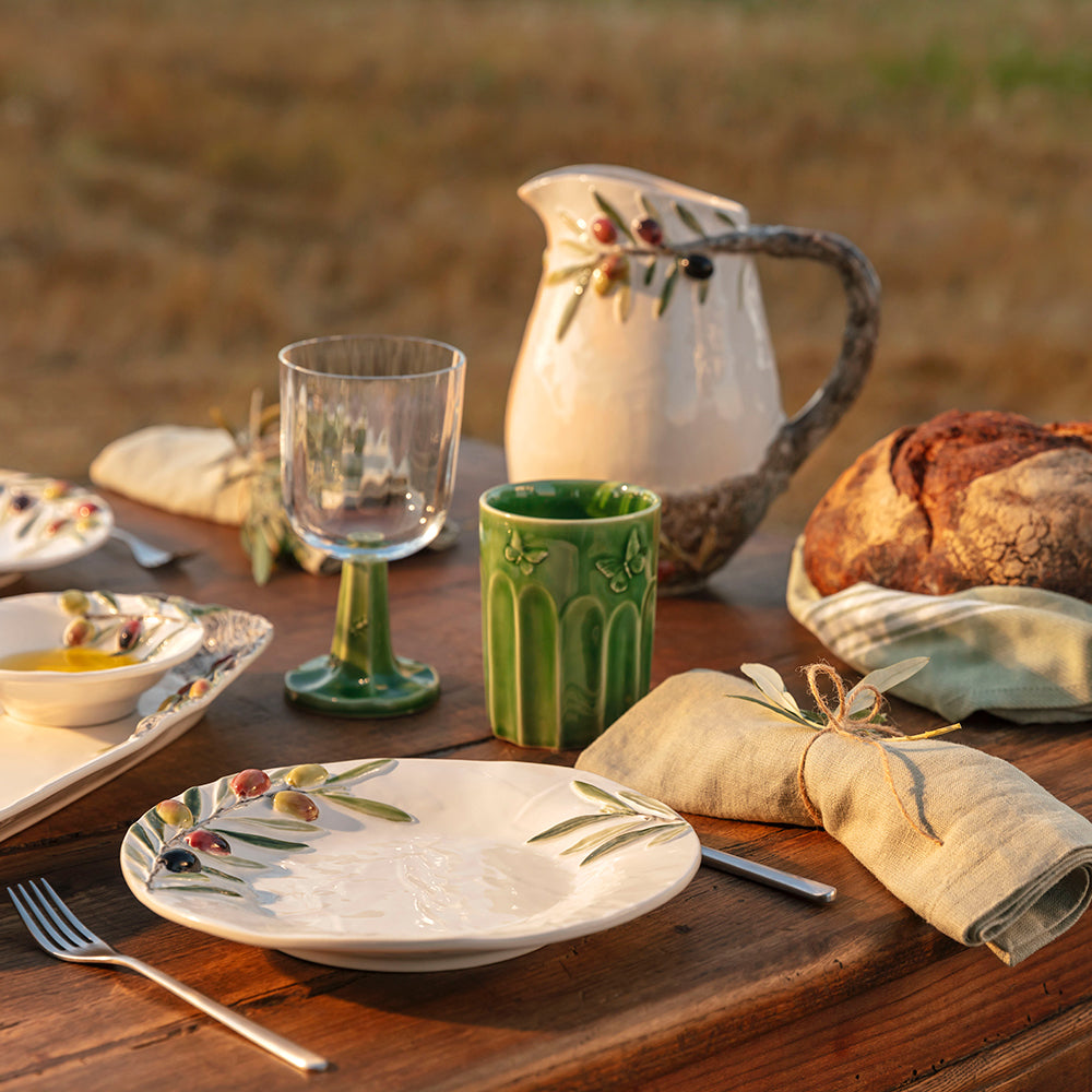 【Bordallo Pinheiro】 ポルトガル ボルダロピニェイロ オリーブ チーズプレート