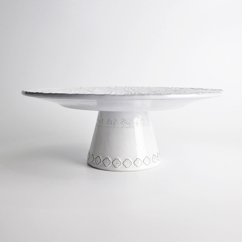 【Bordallo Pinheiro】 ポルトガル ボルダロピニェイロ ルアノヴァ ケーキスタンドL アンティークホワイト