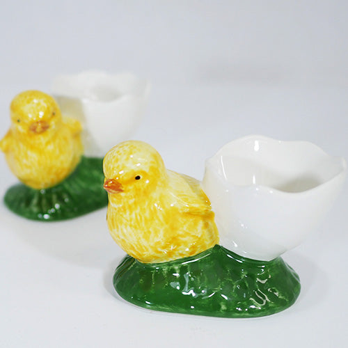 【Bordallo Pinheiro】 ポルトガル ボルダロピニェイロ ひよこ エッグカップ