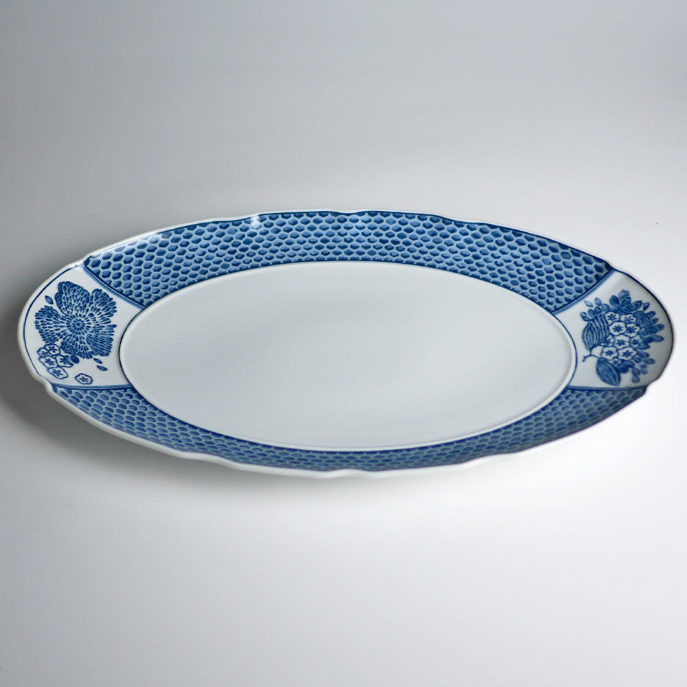 ヴィスタアレグレ コラリーナ ブルー オーバルプラッター