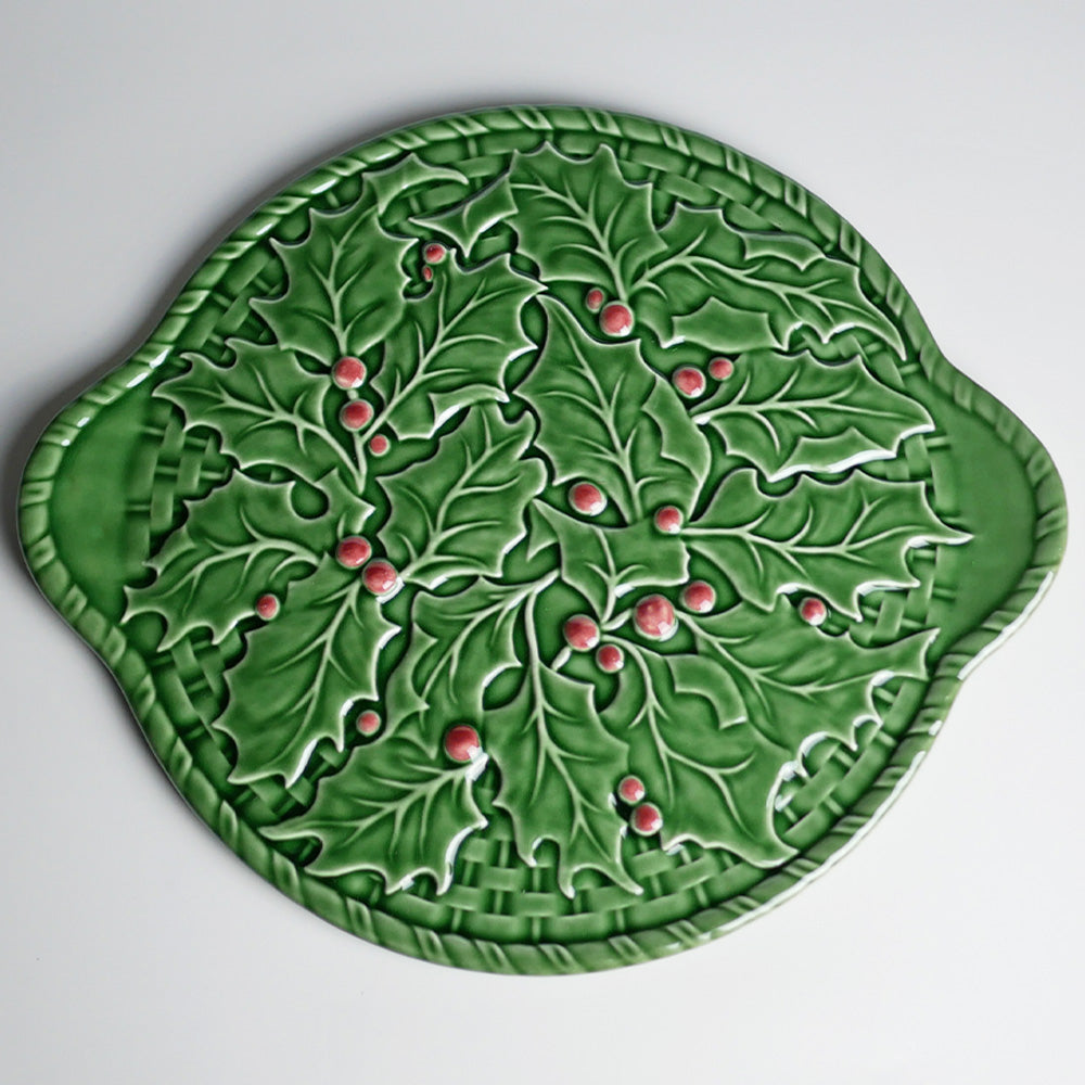 【Bordallo Pinheiro】　ポルトガル　ボルダロピニェイロ　ホーリー　ケーキプレート