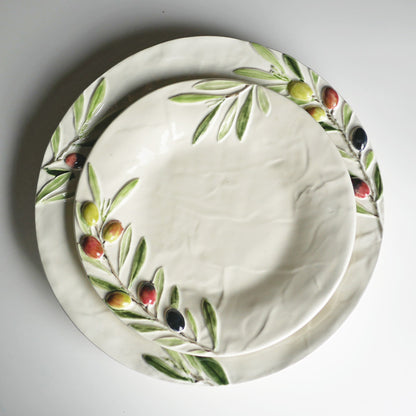 【Bordallo Pinheiro】　ポルトガル　ボルダロピニェイロ　オリーブ　ディナープレート