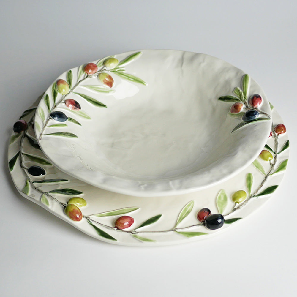 【Bordallo Pinheiro】　ポルトガル　ボルダロピニェイロ　オリーブ　チーズプレート