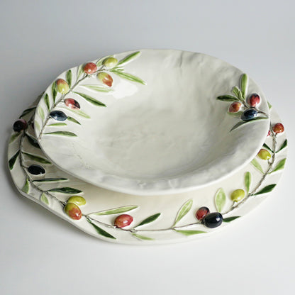 【Bordallo Pinheiro】　ポルトガル　ボルダロピニェイロ　オリーブ　チーズプレート