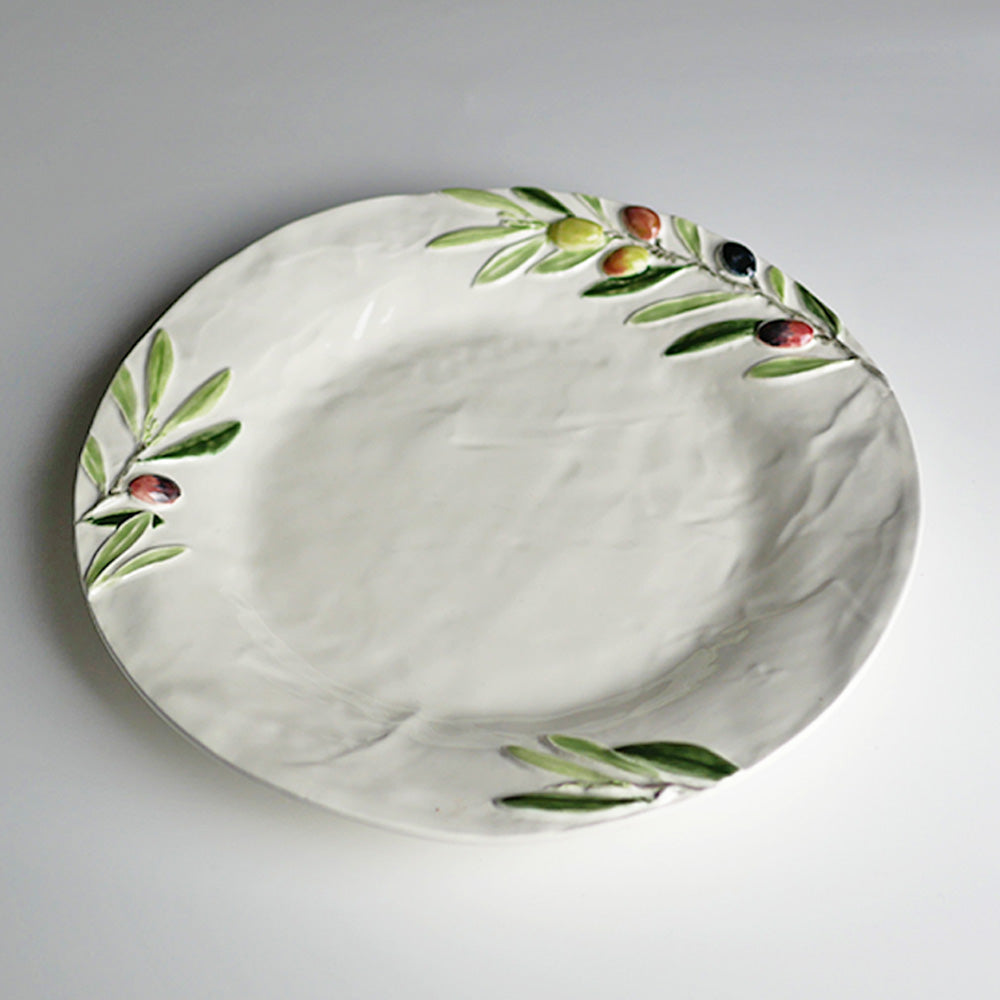 【Bordallo Pinheiro】　ポルトガル　ボルダロピニェイロ　オリーブ　ディナープレート