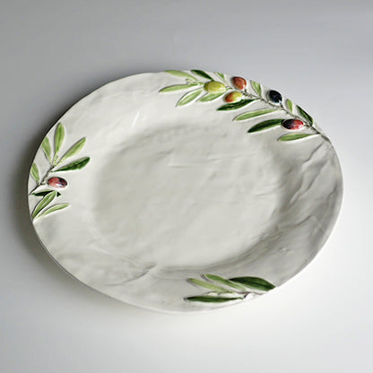 【Bordallo Pinheiro】　ポルトガル　ボルダロピニェイロ　オリーブ　ディナープレート