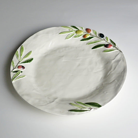 【Bordallo Pinheiro】　ポルトガル　ボルダロピニェイロ　オリーブ　ディナープレート