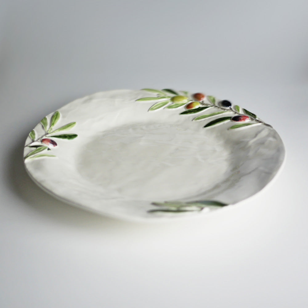 【Bordallo Pinheiro】　ポルトガル　ボルダロピニェイロ　オリーブ　ディナープレート