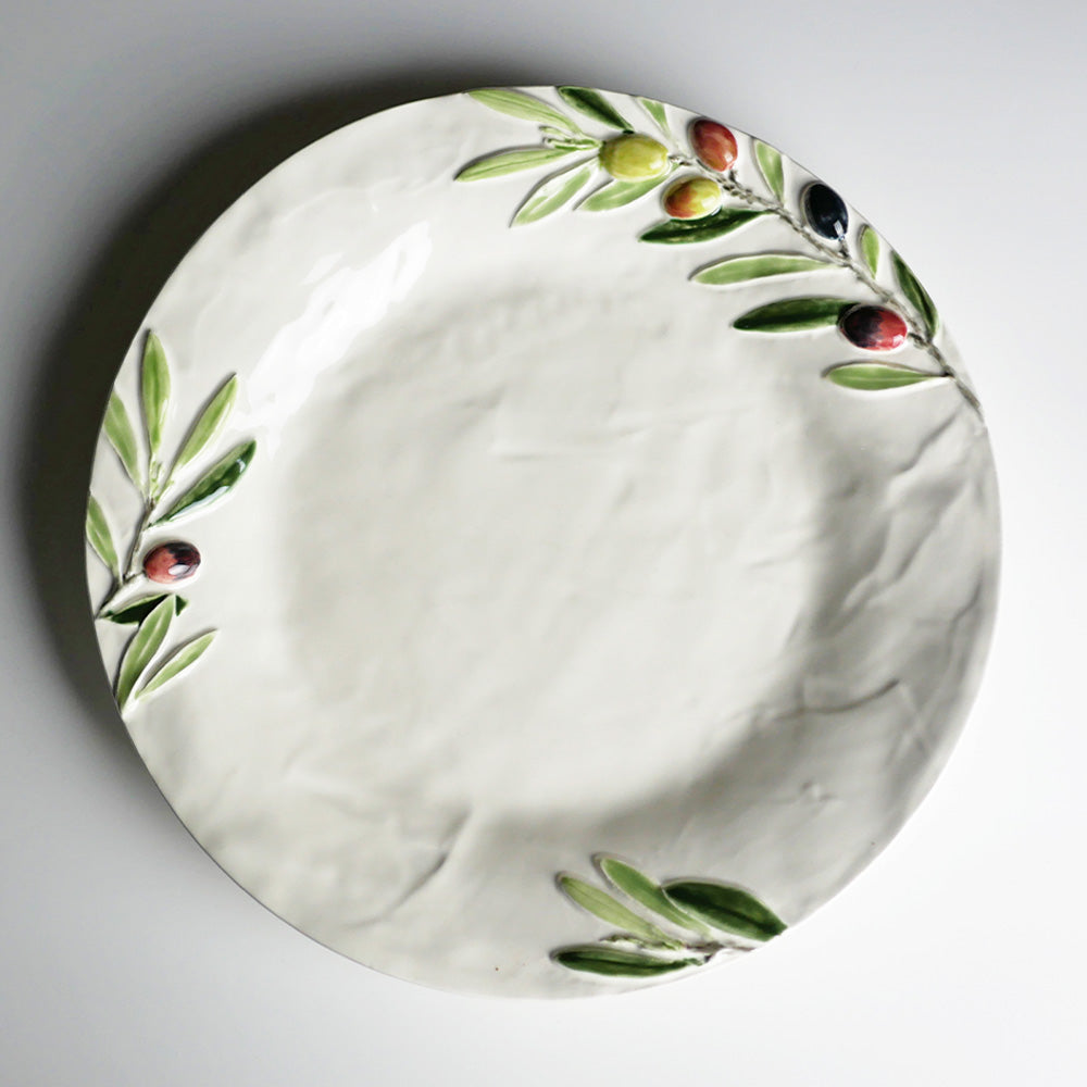 【Bordallo Pinheiro】　ポルトガル　ボルダロピニェイロ　オリーブ　ディナープレート
