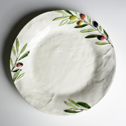 【Bordallo Pinheiro】　ポルトガル　ボルダロピニェイロ　オリーブ　ディナープレート