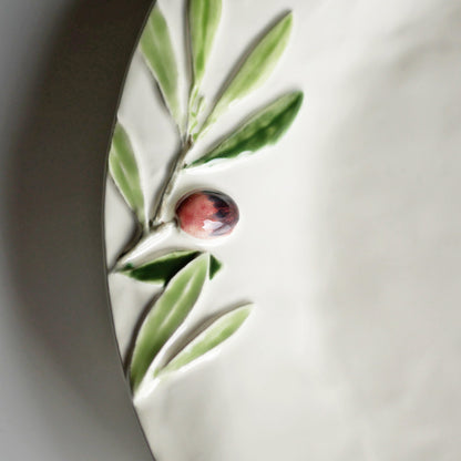 【Bordallo Pinheiro】　ポルトガル　ボルダロピニェイロ　オリーブ　ディナープレート