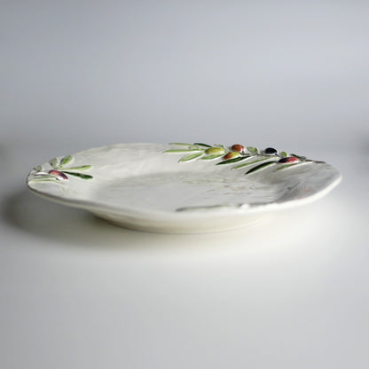 【Bordallo Pinheiro】　ポルトガル　ボルダロピニェイロ　オリーブ　ディナープレート