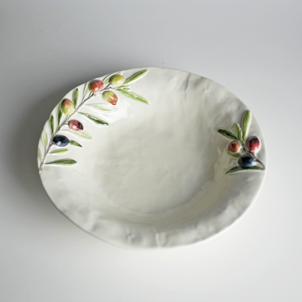 【Bordallo Pinheiro】　ポルトガル　ボルダロピニェイロ　オリーブ　パスタプレート