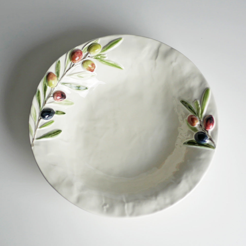 【Bordallo Pinheiro】　ポルトガル　ボルダロピニェイロ　オリーブ　パスタプレート