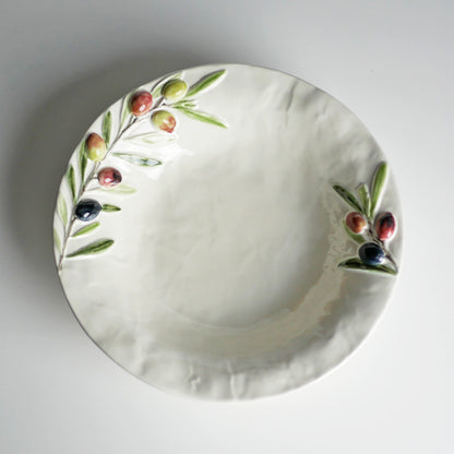 【Bordallo Pinheiro】　ポルトガル　ボルダロピニェイロ　オリーブ　パスタプレート