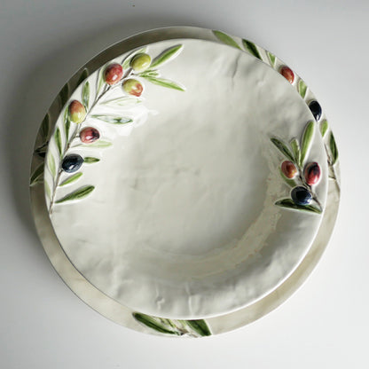 【Bordallo Pinheiro】　ポルトガル　ボルダロピニェイロ　オリーブ　パスタプレート