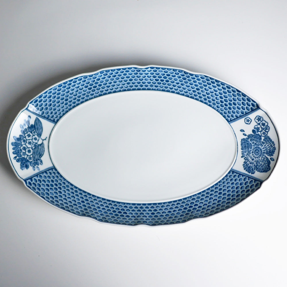ヴィスタアレグレ　コラリーナ　ブルー　オーバルプラッター