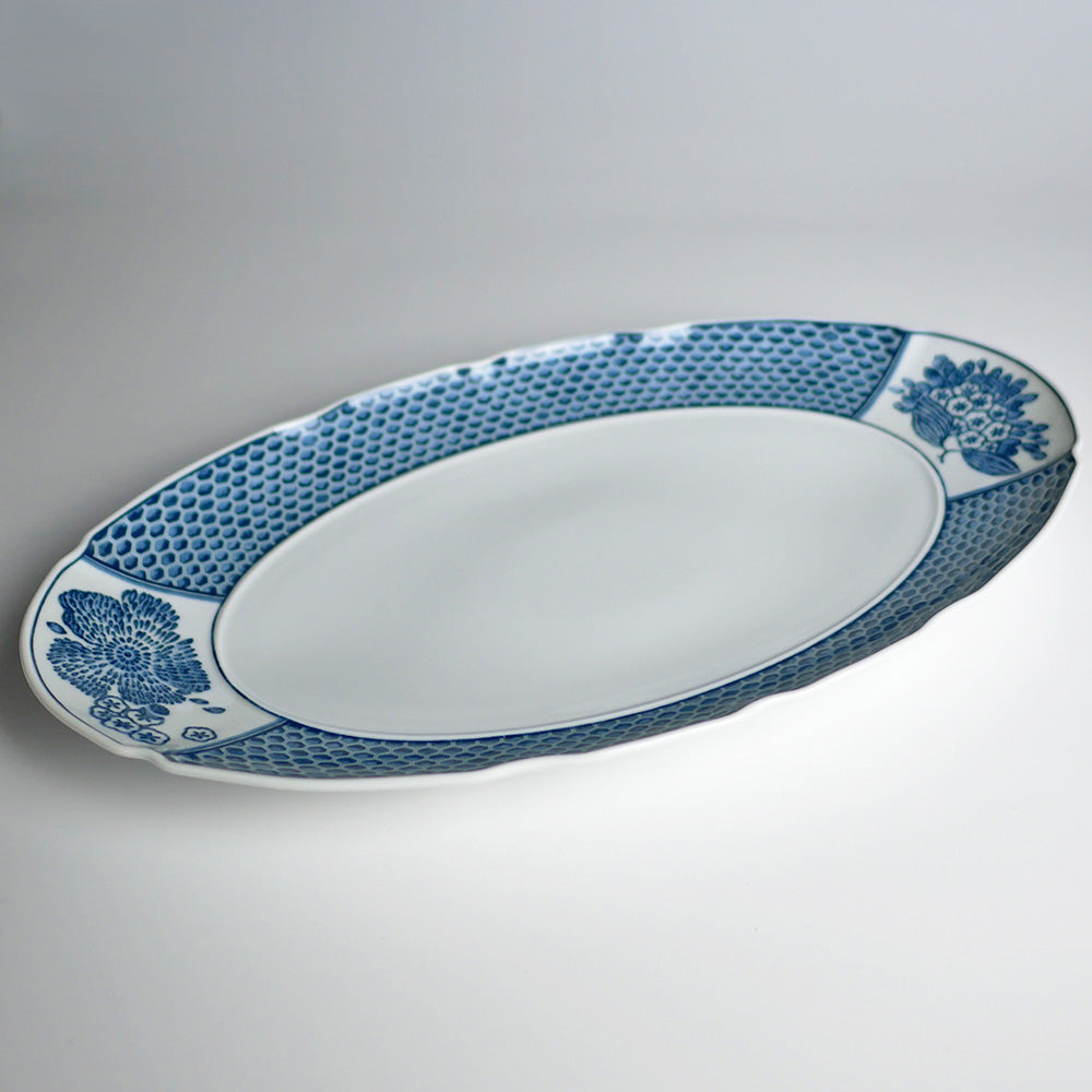 ヴィスタアレグレ　コラリーナ　ブルー　オーバルプラッター